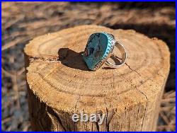 Handcrafted Zuni Corn Maiden Kachina Adjustable Ring Turquoise Jewelry Sz 7.5