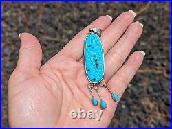 Handcrafted Zuni Corn Maiden Kachina Turquoise Pendant Native American Artistry