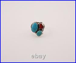 Handmade Navajo Multi Stone Ring Native American Sterling Silver Jewelry Sz 6.5