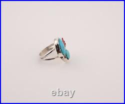 Handmade Navajo Multi Stone Ring Native American Sterling Silver Jewelry Sz 6.5