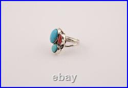 Handmade Navajo Multi Stone Ring Native American Sterling Silver Jewelry Sz 6.5