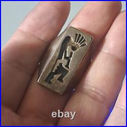 Heavy Native American Kokopelli Sterling Silver Mens Ring Sz 14