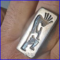 Heavy Native American Kokopelli Sterling Silver Mens Ring Sz 14