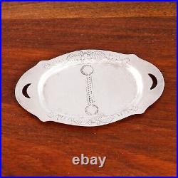 Heavy Native American Sterling Silver Jewelry / Ash Tray Oval Elegant Stamp Work