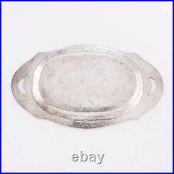 Heavy Native American Sterling Silver Jewelry / Ash Tray Oval Elegant Stamp Work