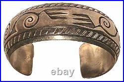 Herbert Cayatineto Navajo Native American Silver Artisan Vintage Cuff Bracelet