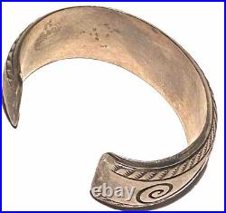 Herbert Cayatineto Navajo Native American Silver Artisan Vintage Cuff Bracelet