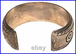 Herbert Cayatineto Navajo Native American Silver Artisan Vintage Cuff Bracelet