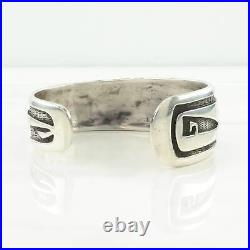 Hopi, Native American Sterling Silver Cuff Bracelet Turquoise Asymmetrical