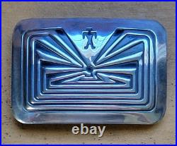 Hopi Sterling Silver Man In Maze Native American Small Belt Buckle 2.25 x 1.5