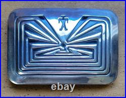 Hopi Sterling Silver Man In Maze Native American Small Belt Buckle 2.25 x 1.5