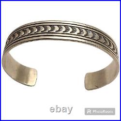 IMPORTANT WILLIE FAMILY VINTAGE NATIVE AMERICAN STERLING SILVER Sun Bracelet