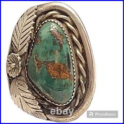 Important Early Hopi Sterling Silver & Old Cerrillos Turquoise Ringsz6.25