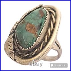 Important Early Hopi Sterling Silver & Old Cerrillos Turquoise Ringsz6.25