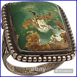 Important Early Hopi Sterling Silver & Old Cerrillos Turquoise Ringsz8