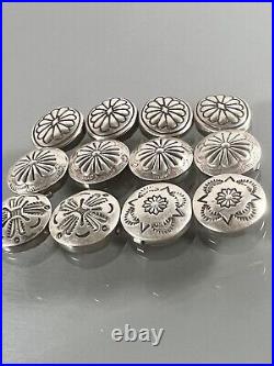 LOT 925 Sterling Silver 12 Pieces Native American Ethnic Tribe Buttons