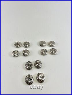 LOT 925 Sterling Silver 12 Pieces Native American Ethnic Tribe Buttons