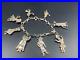 NAVAJO Native American Hopi Kachina Pendant Charm Bracelet. 925 Sterling Silver