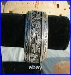 NEW Native American Singer Navajo sterling silver cuff bracelet 42.9 gr story