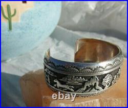 NEW Native American Singer Navajo sterling silver cuff bracelet 42.9 gr story