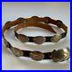 Native American Concho Belt Stamped Silver Signed Donald Beartrack 35 Leather