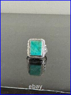 Native American Gary Reeves Sterling Silver and Turquoise Stone Size 7.5 Ring