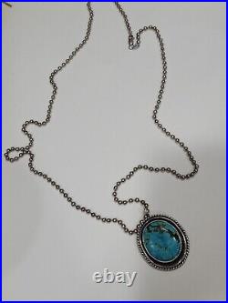 Native American High Grade Turquoise Sterling Silver Pendant