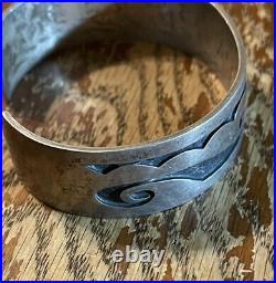 Native American Hopi Virgil Thomas sterling silver cuff Hopi Craft Free Shipp