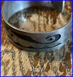 Native American Hopi Virgil Thomas sterling silver cuff Hopi Craft Free Shipp