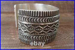 Native American Jewelry Hand Stamped Sterling Silver Cuff Bracelet by Maloney