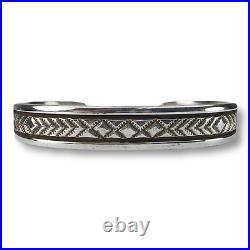 Native American Jewelry Navajo Bruce Morgan Sterling Silver Cuff Bracelet