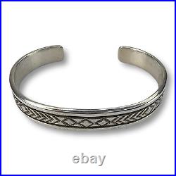 Native American Jewelry Navajo Bruce Morgan Sterling Silver Cuff Bracelet