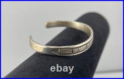 Native American Jewelry Navajo Bruce Morgan Sterling Silver Cuff Bracelet Used