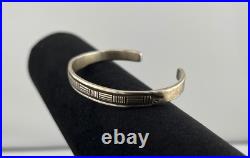 Native American Jewelry Navajo Bruce Morgan Sterling Silver Cuff Bracelet Used