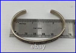 Native American Jewelry Navajo Bruce Morgan Sterling Silver Cuff Bracelet Used