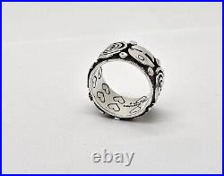 Native American Navajo Alex Sanchez 925 Silver Petroglyph 8mm Ring Band, 10.5