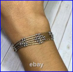 Native American Navajo Bracelet Liquid Silver Five Strand 6 3/4 inches Tribal