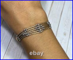 Native American Navajo Bracelet Liquid Silver Five Strand 6 3/4 inches Tribal