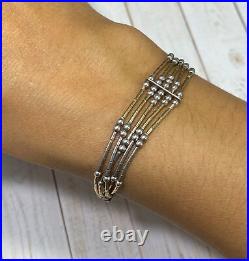 Native American Navajo Bracelet Liquid Silver Five Strand 6 3/4 inches Tribal