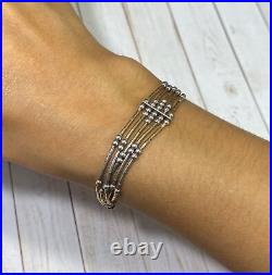 Native American Navajo Bracelet Liquid Silver Five Strand 6 3/4 inches Tribal