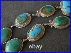 Native American Navajo MultiColor Turquoise Sterling Silver Lariat Link Necklace