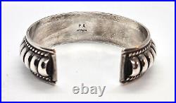 Native American Navajo PA Sterling Silver Cuff Bracelet 40.3 grams