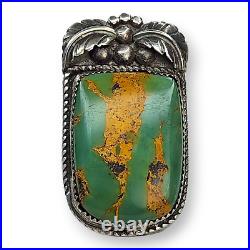 Native American Navajo Royston Turquoise Sterling Silver Large Ring SZ 12.25