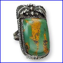 Native American Navajo Royston Turquoise Sterling Silver Large Ring SZ 12.25