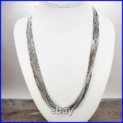 Native American Navajo Sterling Silver 925 Liquid Silver Necklace 31 Strands