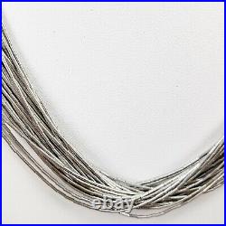 Native American Navajo Sterling Silver 925 Liquid Silver Necklace 31 Strands