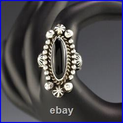 Native American Navajo Sterling Silver & Onyx Ring