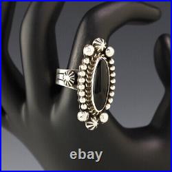 Native American Navajo Sterling Silver & Onyx Ring