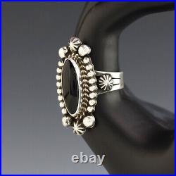 Native American Navajo Sterling Silver & Onyx Ring