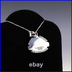 Native American Navajo Sterling Silver & White Buffalo Pendant By Leslie Yazzie